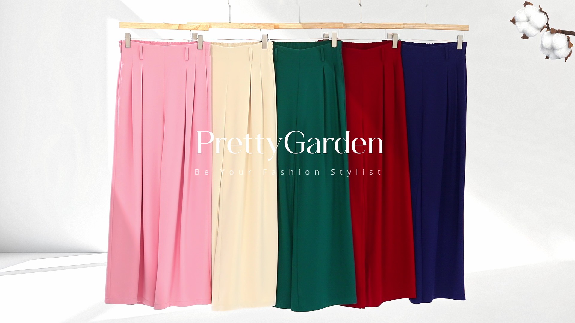 PRETTYGARDEN Womens Wide Leg Trousers 2026 Elastic High Waisted